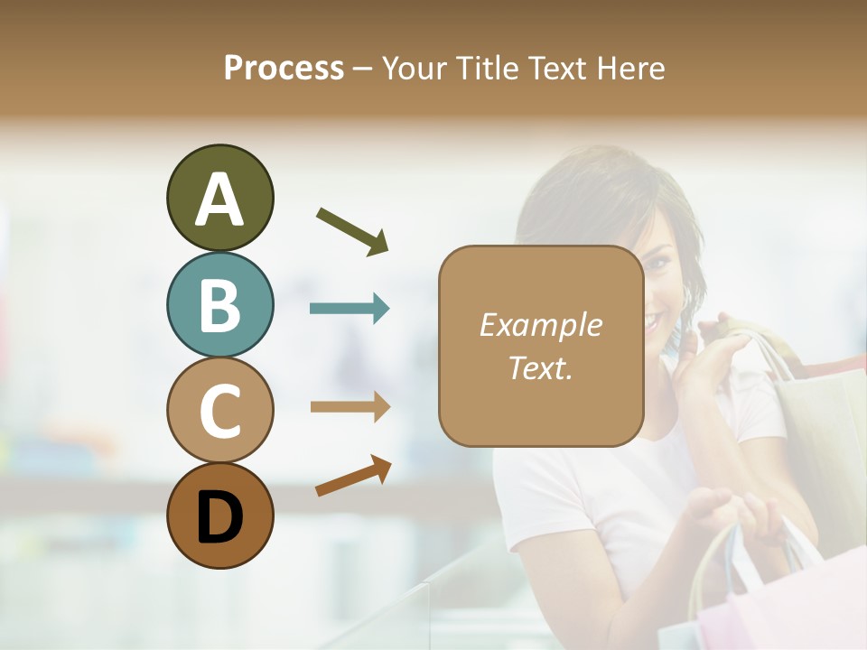 A Woman Talking On A Cell Phone While Holding Shopping Bags PowerPoint Template