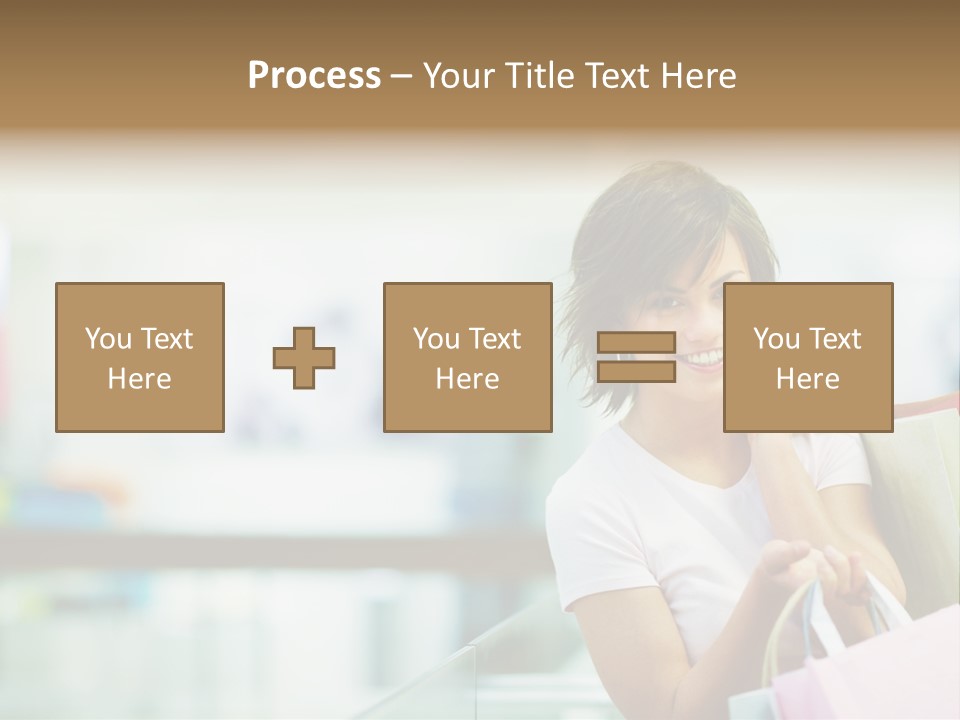 A Woman Talking On A Cell Phone While Holding Shopping Bags PowerPoint Template