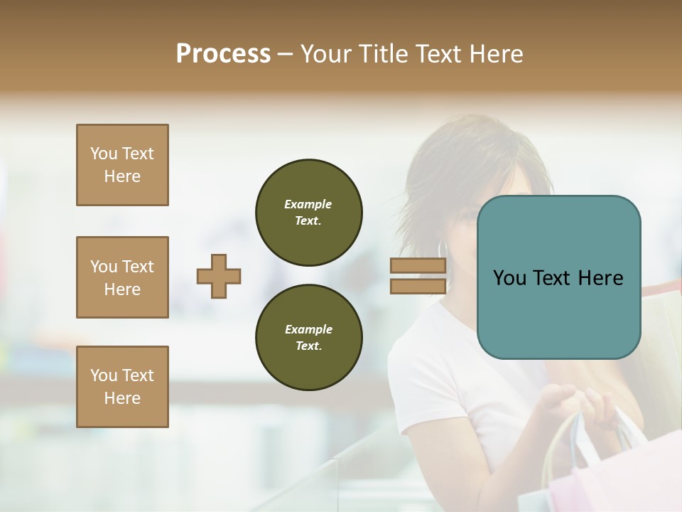 A Woman Talking On A Cell Phone While Holding Shopping Bags PowerPoint Template