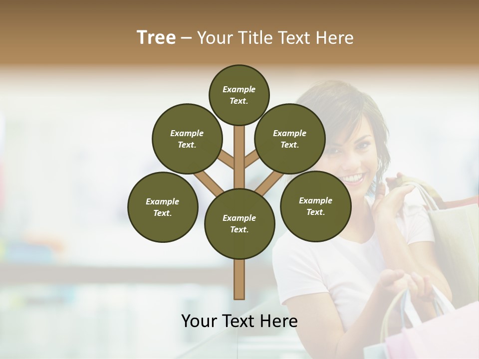 A Woman Talking On A Cell Phone While Holding Shopping Bags PowerPoint Template