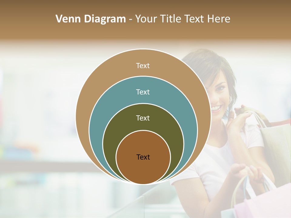 A Woman Talking On A Cell Phone While Holding Shopping Bags PowerPoint Template