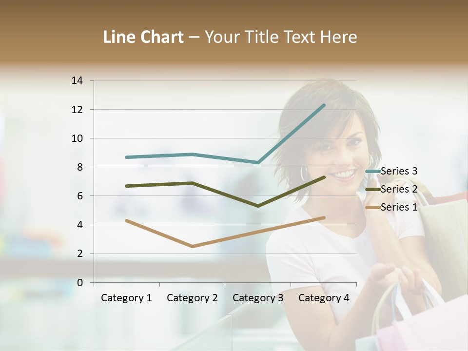 A Woman Talking On A Cell Phone While Holding Shopping Bags PowerPoint Template