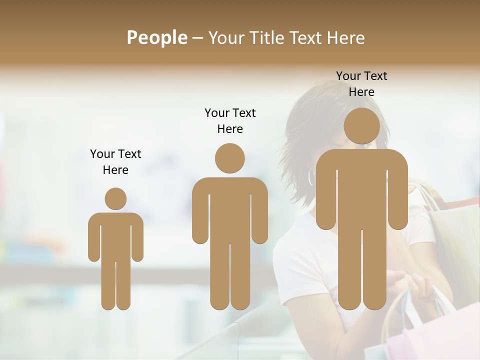 A Woman Talking On A Cell Phone While Holding Shopping Bags PowerPoint Template