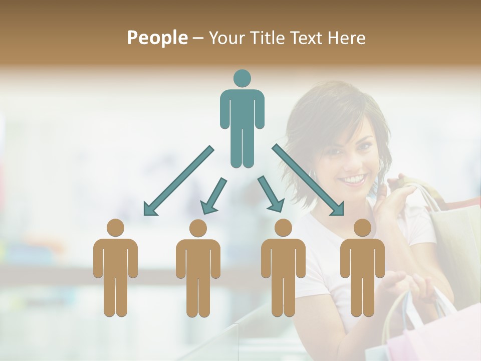 A Woman Talking On A Cell Phone While Holding Shopping Bags PowerPoint Template