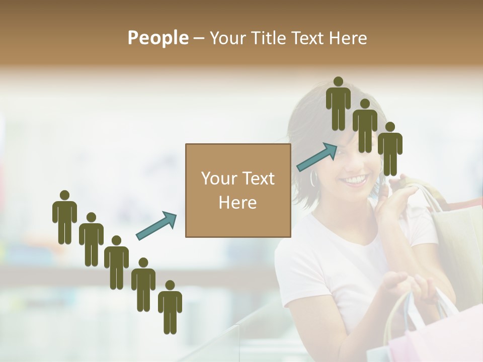 A Woman Talking On A Cell Phone While Holding Shopping Bags PowerPoint Template
