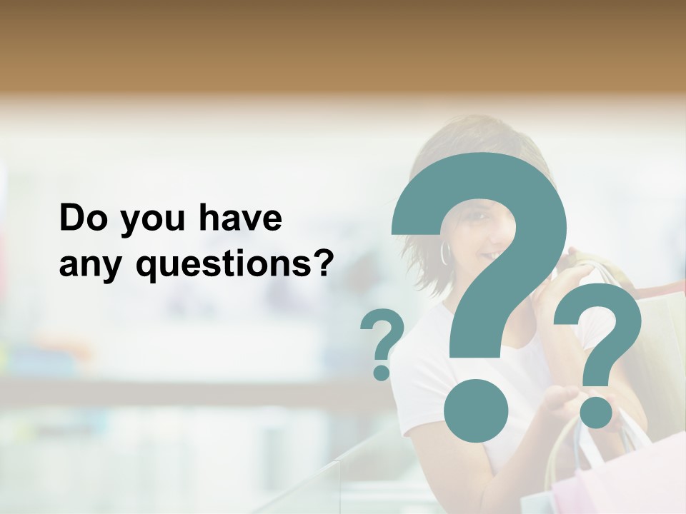 A Woman Talking On A Cell Phone While Holding Shopping Bags PowerPoint Template