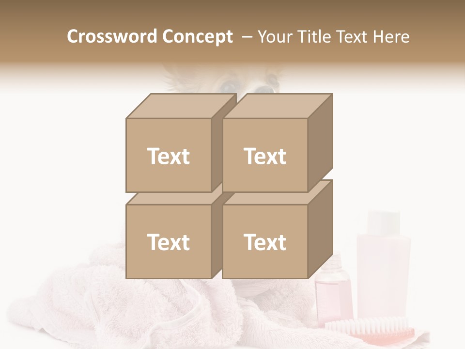 A Small Dog Is Wrapped In A Pink Towel PowerPoint Template