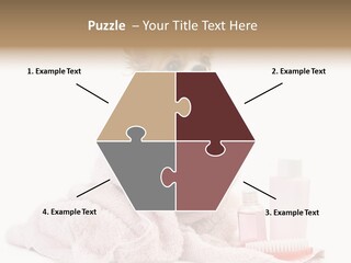 A Small Dog Is Wrapped In A Pink Towel PowerPoint Template