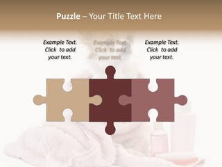 A Small Dog Is Wrapped In A Pink Towel PowerPoint Template
