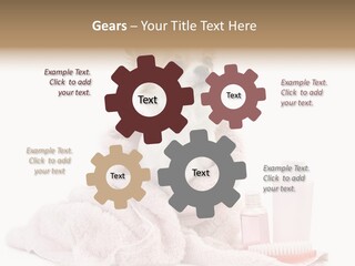 A Small Dog Is Wrapped In A Pink Towel PowerPoint Template