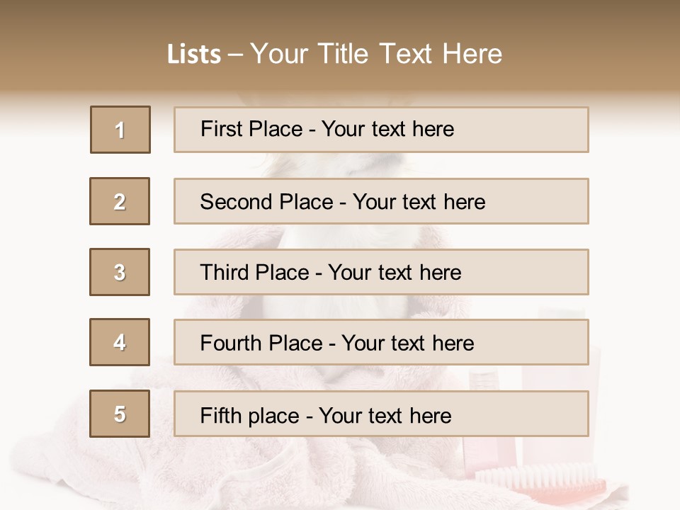 A Small Dog Is Wrapped In A Pink Towel PowerPoint Template