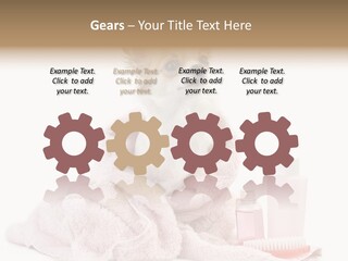 A Small Dog Is Wrapped In A Pink Towel PowerPoint Template
