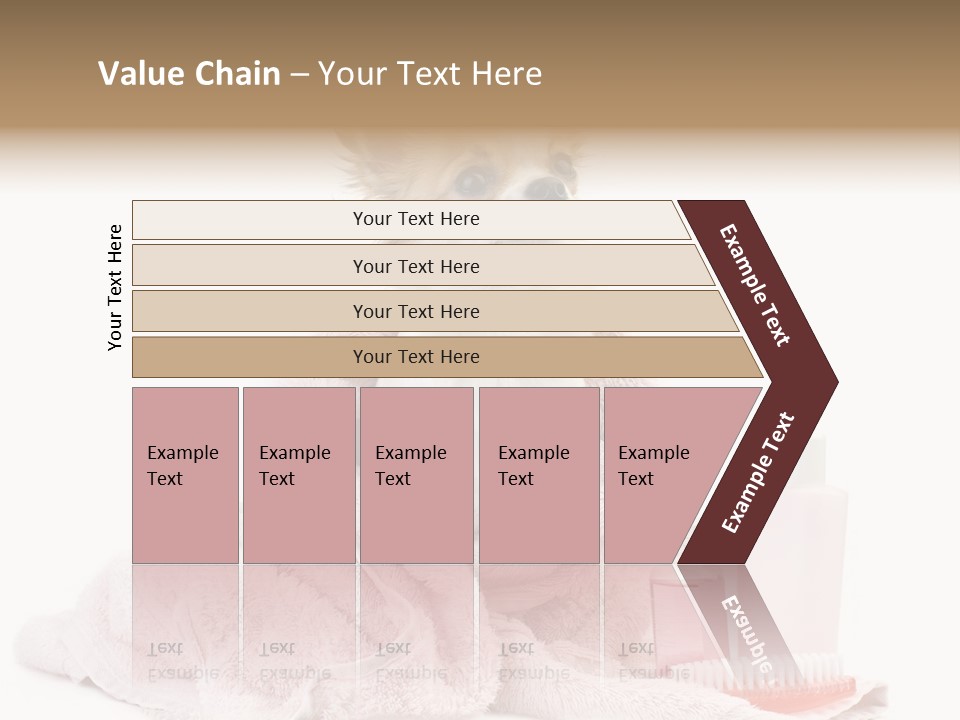 A Small Dog Is Wrapped In A Pink Towel PowerPoint Template