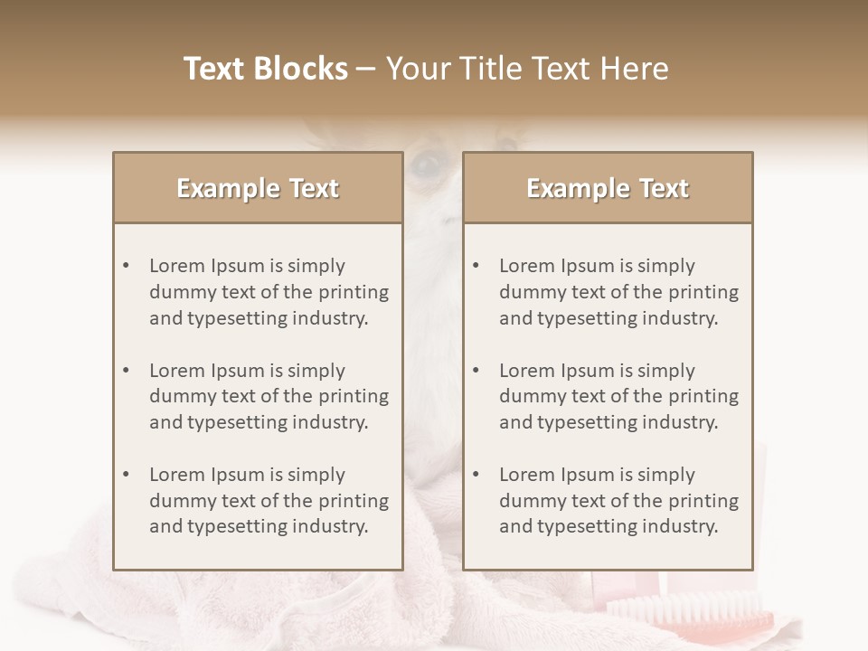 A Small Dog Is Wrapped In A Pink Towel PowerPoint Template