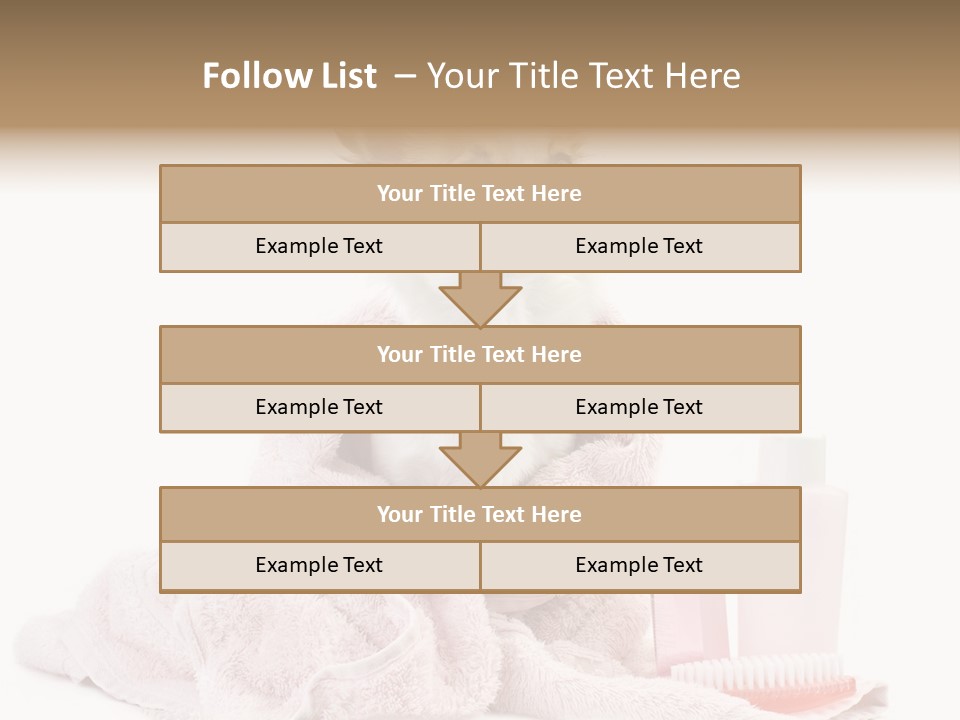 A Small Dog Is Wrapped In A Pink Towel PowerPoint Template