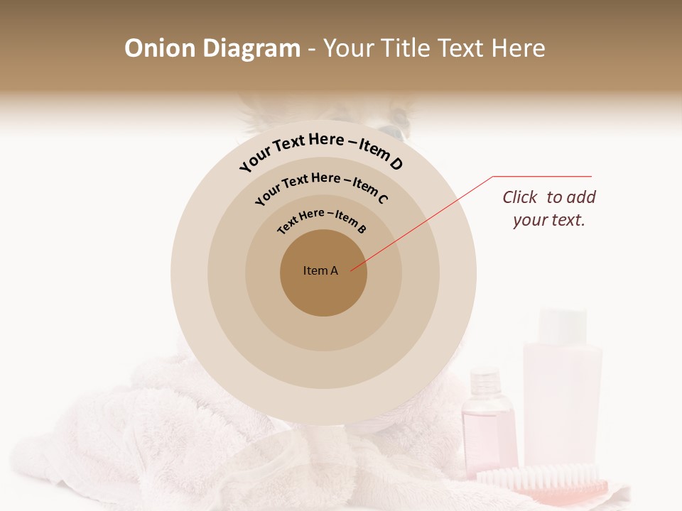 A Small Dog Is Wrapped In A Pink Towel PowerPoint Template