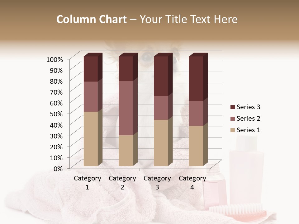 A Small Dog Is Wrapped In A Pink Towel PowerPoint Template