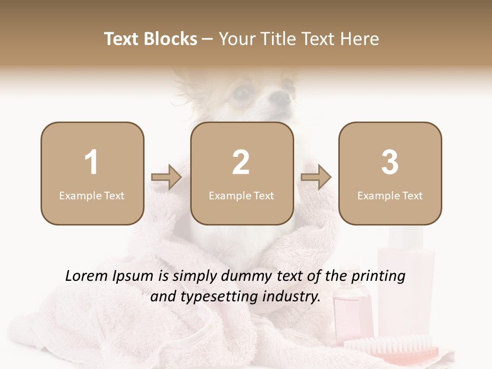 A Small Dog Is Wrapped In A Pink Towel PowerPoint Template