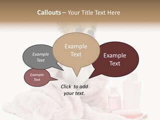 A Small Dog Is Wrapped In A Pink Towel PowerPoint Template