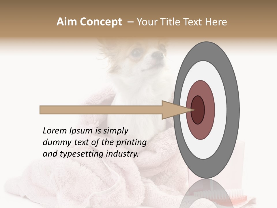 A Small Dog Is Wrapped In A Pink Towel PowerPoint Template