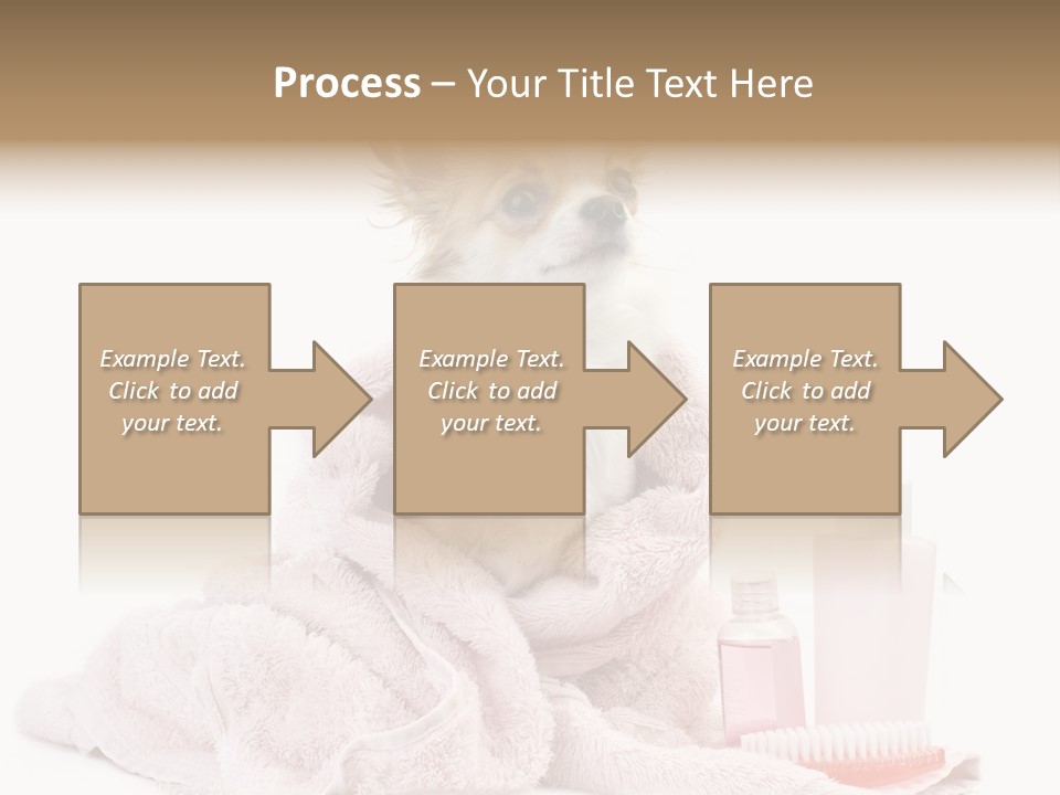 A Small Dog Is Wrapped In A Pink Towel PowerPoint Template