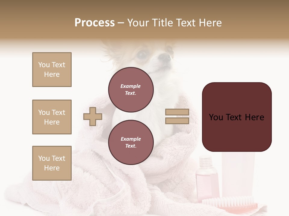 A Small Dog Is Wrapped In A Pink Towel PowerPoint Template