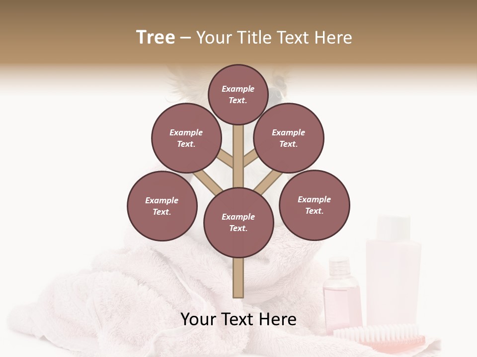 A Small Dog Is Wrapped In A Pink Towel PowerPoint Template