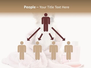 A Small Dog Is Wrapped In A Pink Towel PowerPoint Template