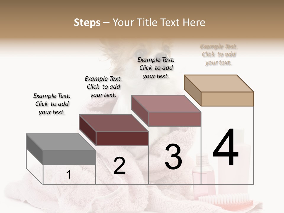 A Small Dog Is Wrapped In A Pink Towel PowerPoint Template