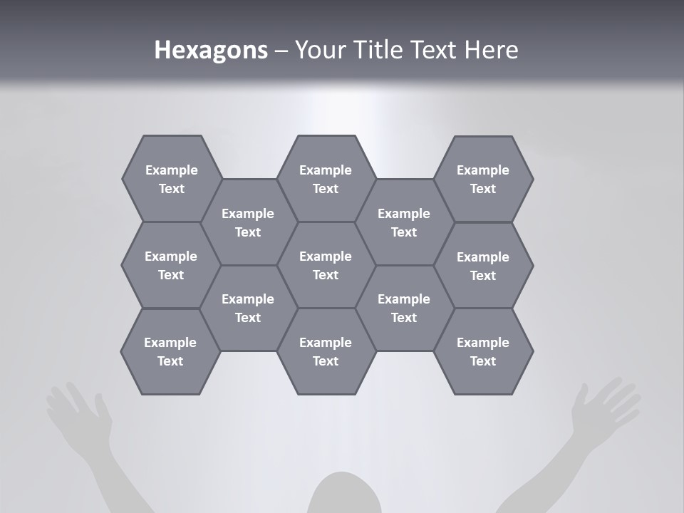 A Man Standing In Front Of A Cross With His Hands In The Air PowerPoint Template