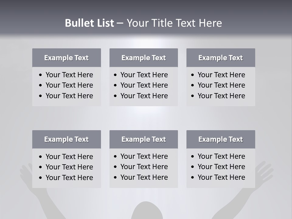 A Man Standing In Front Of A Cross With His Hands In The Air PowerPoint Template