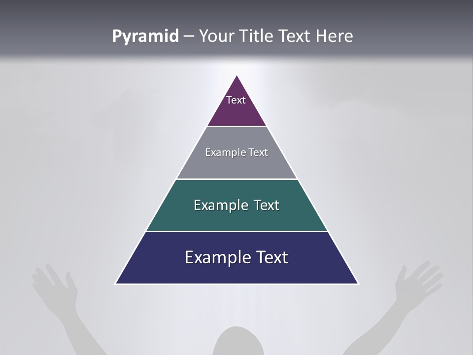 A Man Standing In Front Of A Cross With His Hands In The Air PowerPoint Template
