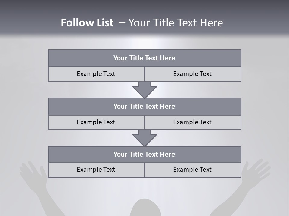 A Man Standing In Front Of A Cross With His Hands In The Air PowerPoint Template