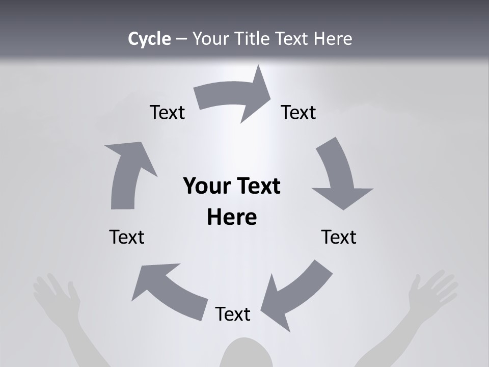 A Man Standing In Front Of A Cross With His Hands In The Air PowerPoint Template