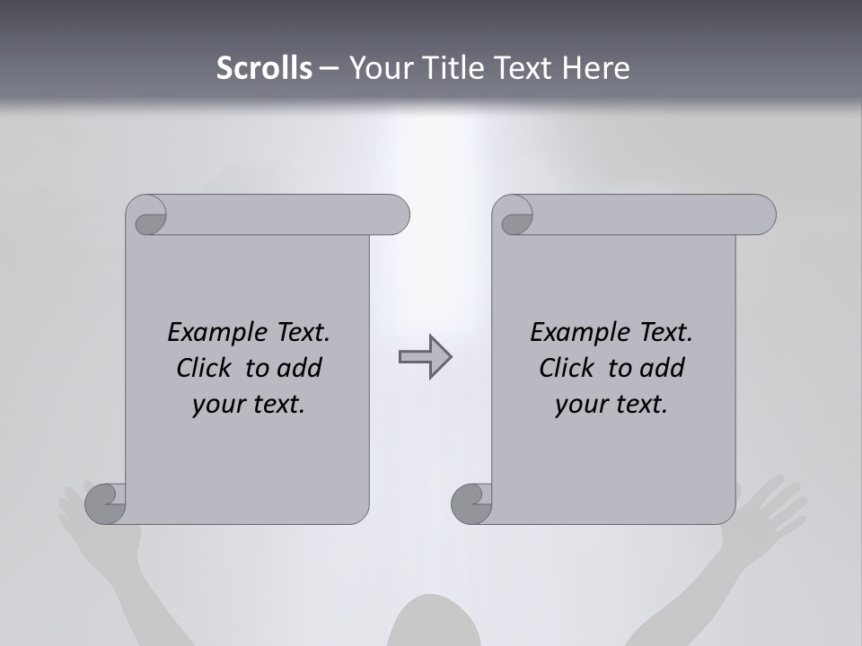 A Man Standing In Front Of A Cross With His Hands In The Air PowerPoint Template