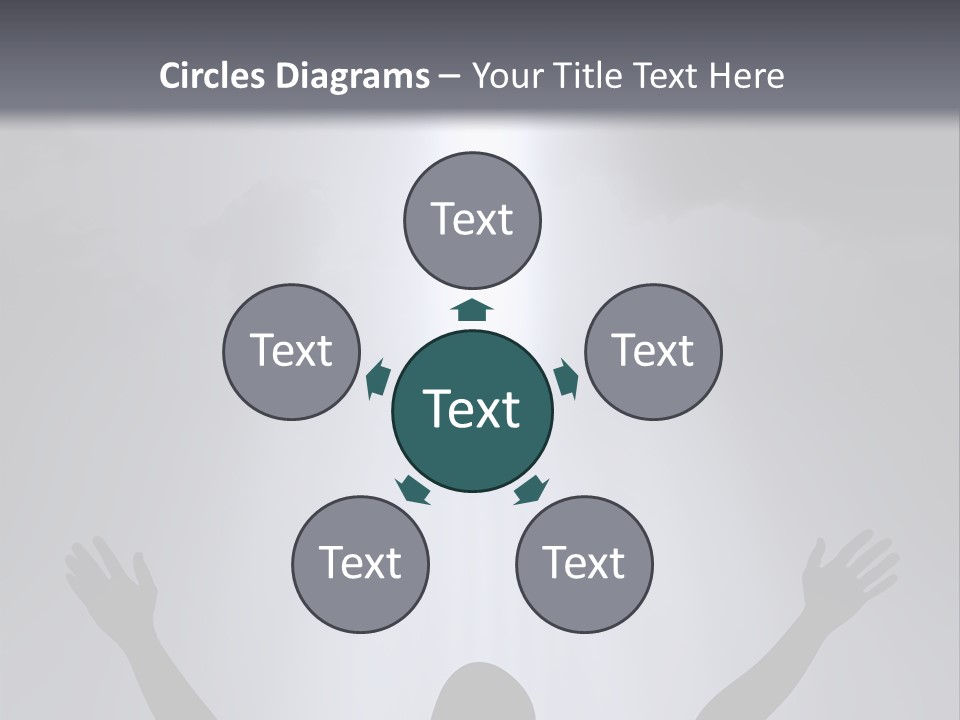 A Man Standing In Front Of A Cross With His Hands In The Air PowerPoint Template