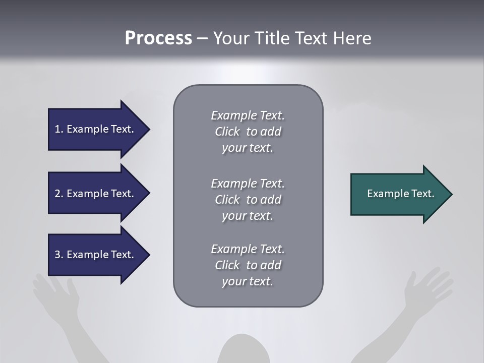 A Man Standing In Front Of A Cross With His Hands In The Air PowerPoint Template