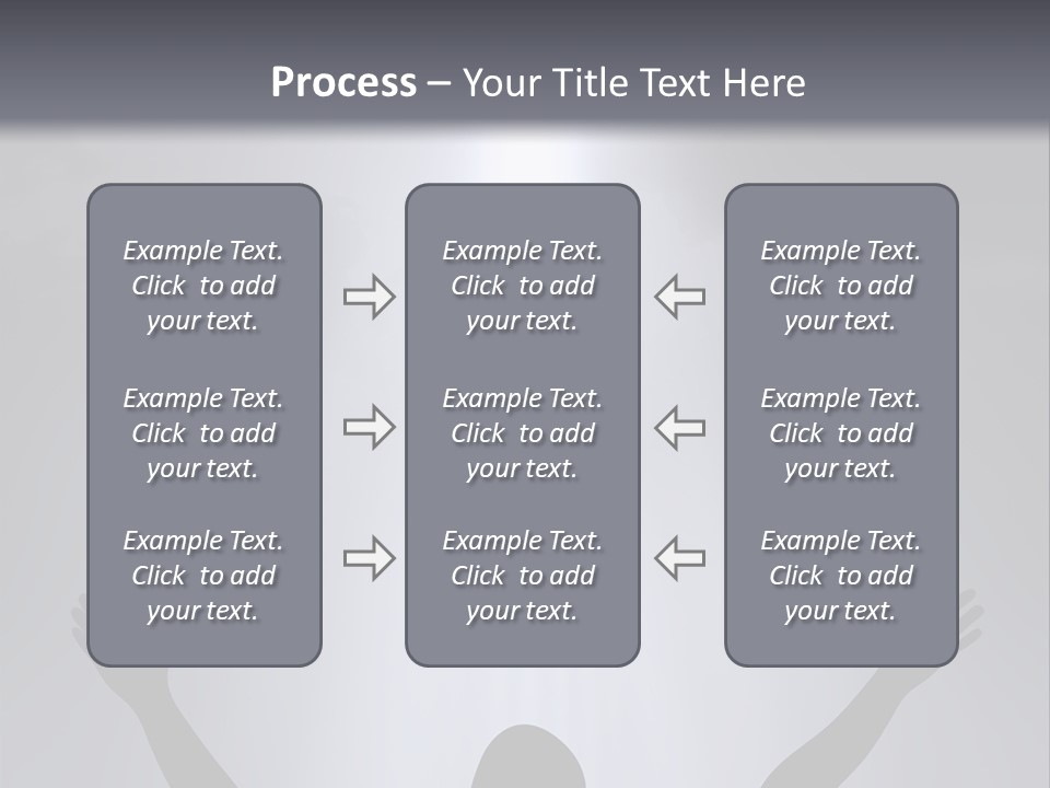 A Man Standing In Front Of A Cross With His Hands In The Air PowerPoint Template