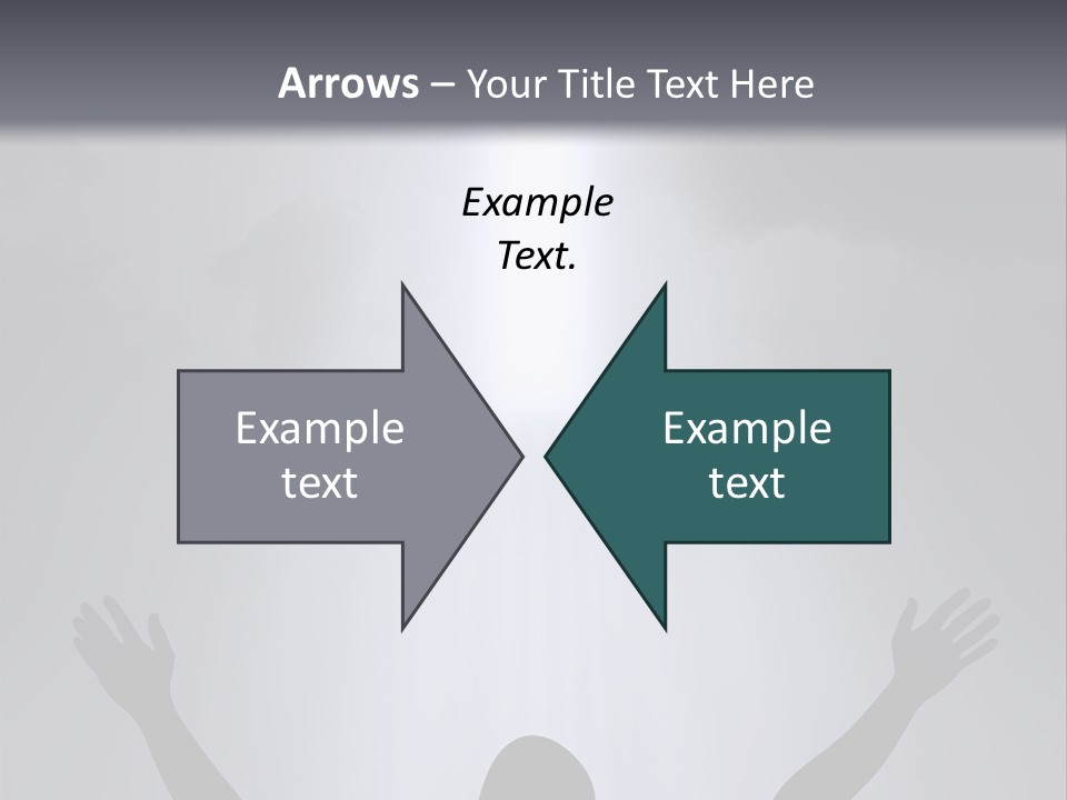 A Man Standing In Front Of A Cross With His Hands In The Air PowerPoint Template