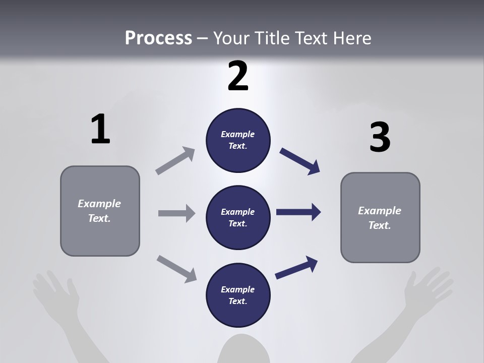 A Man Standing In Front Of A Cross With His Hands In The Air PowerPoint Template