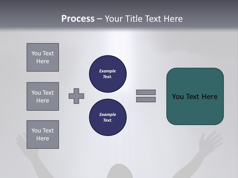 A Man Standing In Front Of A Cross With His Hands In The Air PowerPoint Template