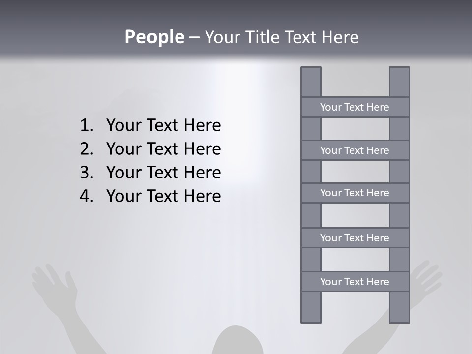 A Man Standing In Front Of A Cross With His Hands In The Air PowerPoint Template