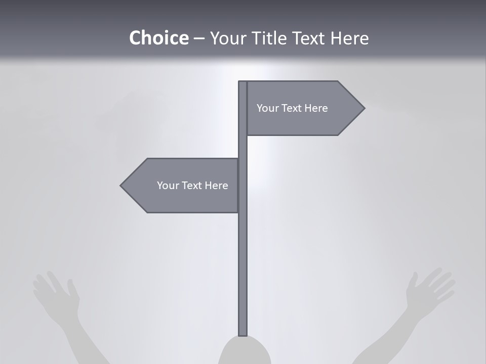 A Man Standing In Front Of A Cross With His Hands In The Air PowerPoint Template