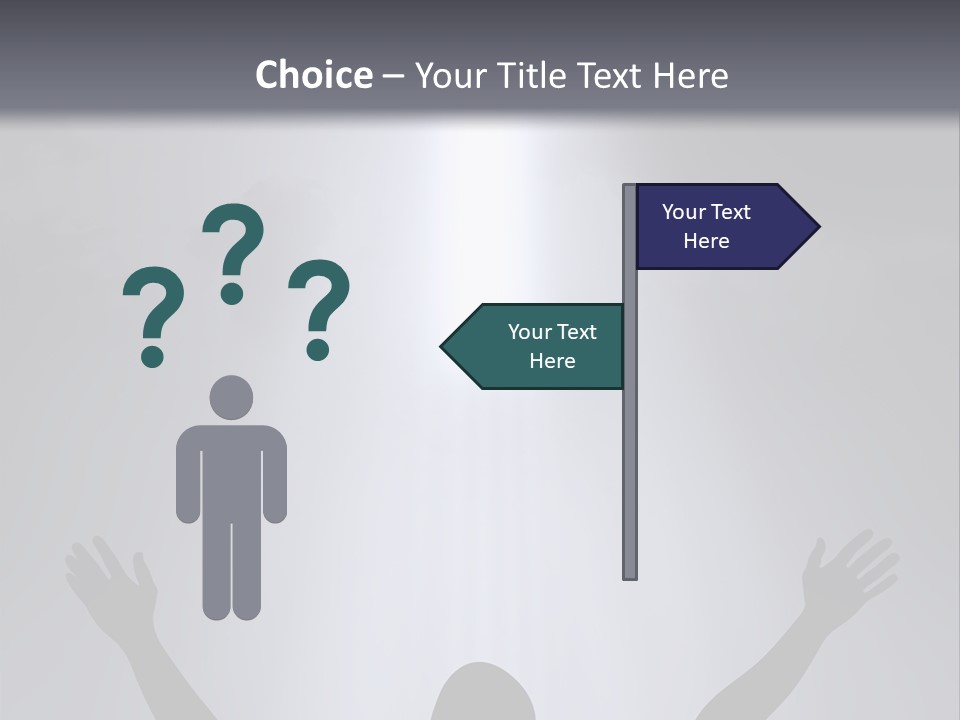 A Man Standing In Front Of A Cross With His Hands In The Air PowerPoint Template