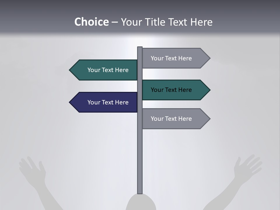 A Man Standing In Front Of A Cross With His Hands In The Air PowerPoint Template