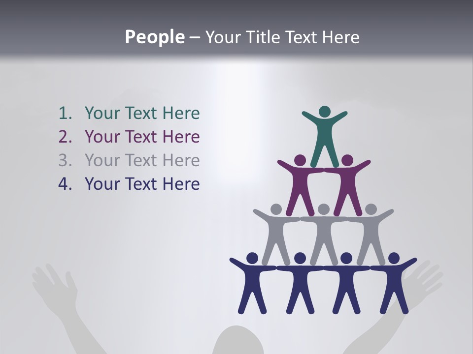 A Man Standing In Front Of A Cross With His Hands In The Air PowerPoint Template