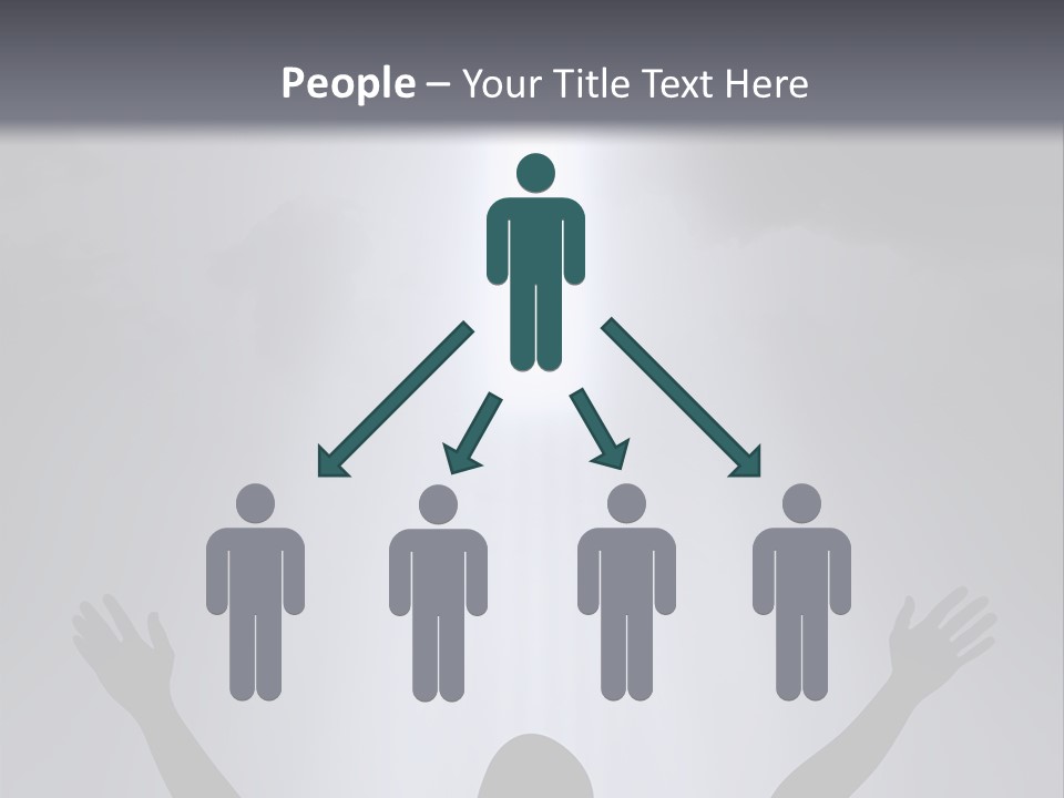 A Man Standing In Front Of A Cross With His Hands In The Air PowerPoint Template