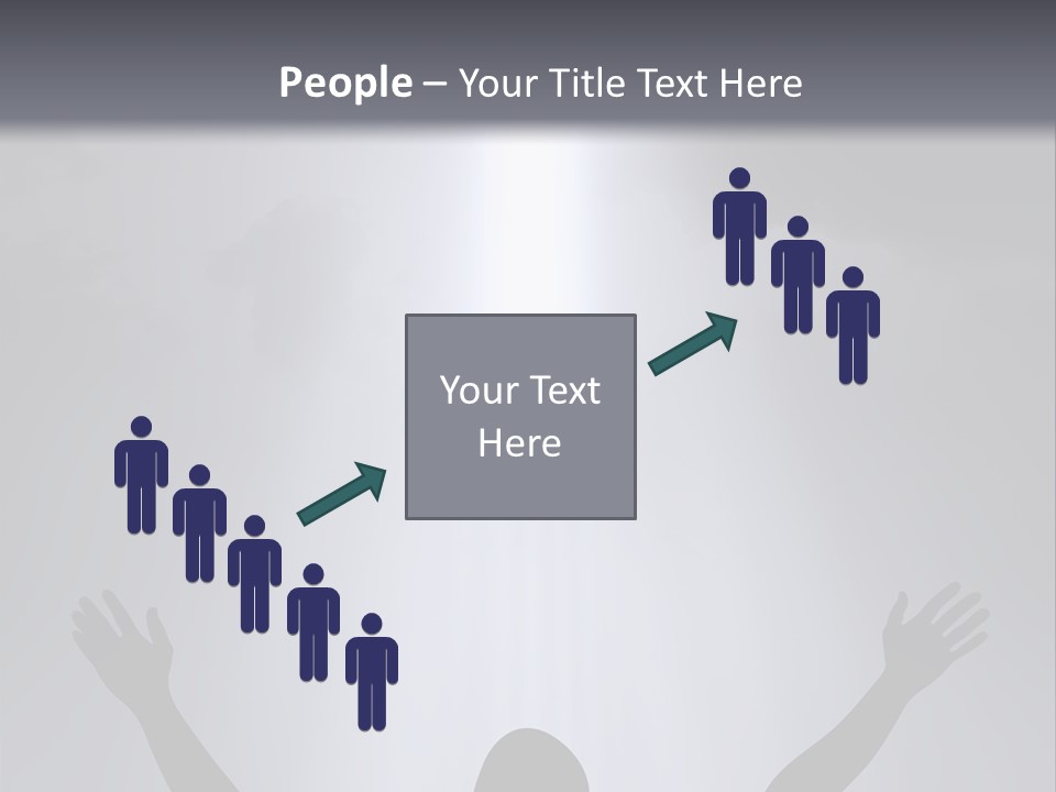 A Man Standing In Front Of A Cross With His Hands In The Air PowerPoint Template