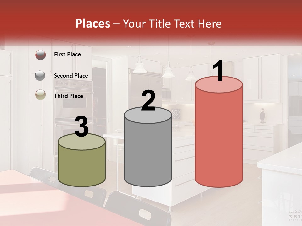 A Kitchen With A Table And Chairs In It PowerPoint Template