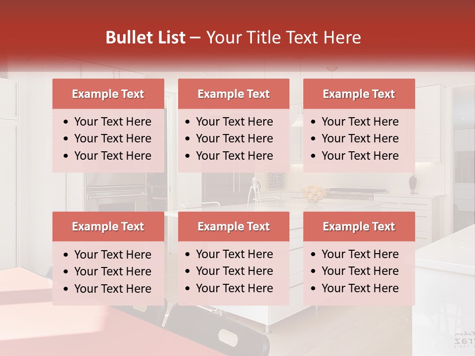 A Kitchen With A Table And Chairs In It PowerPoint Template